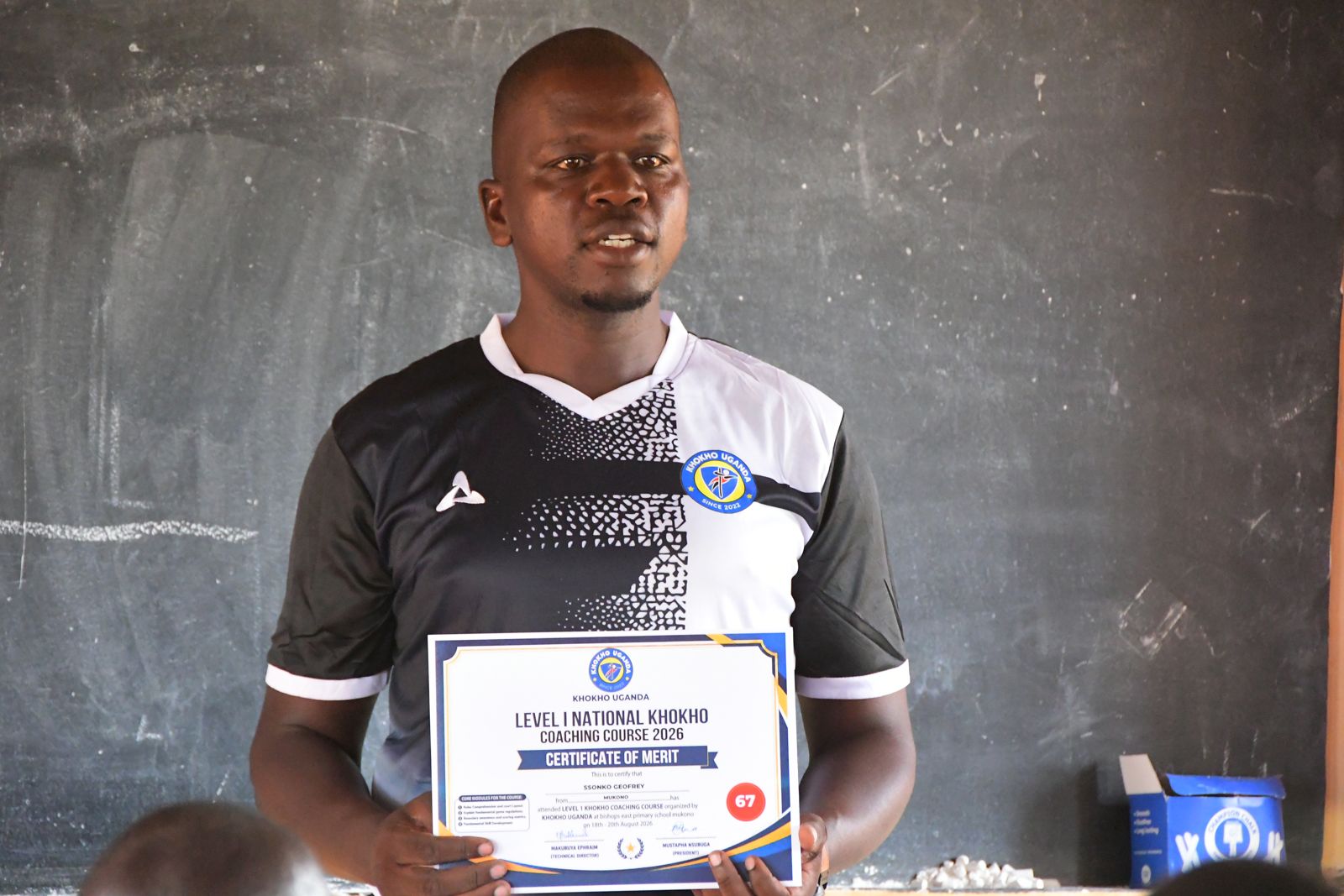 A participant holds his Level 1 National Kho Kho Coaching Course certificate