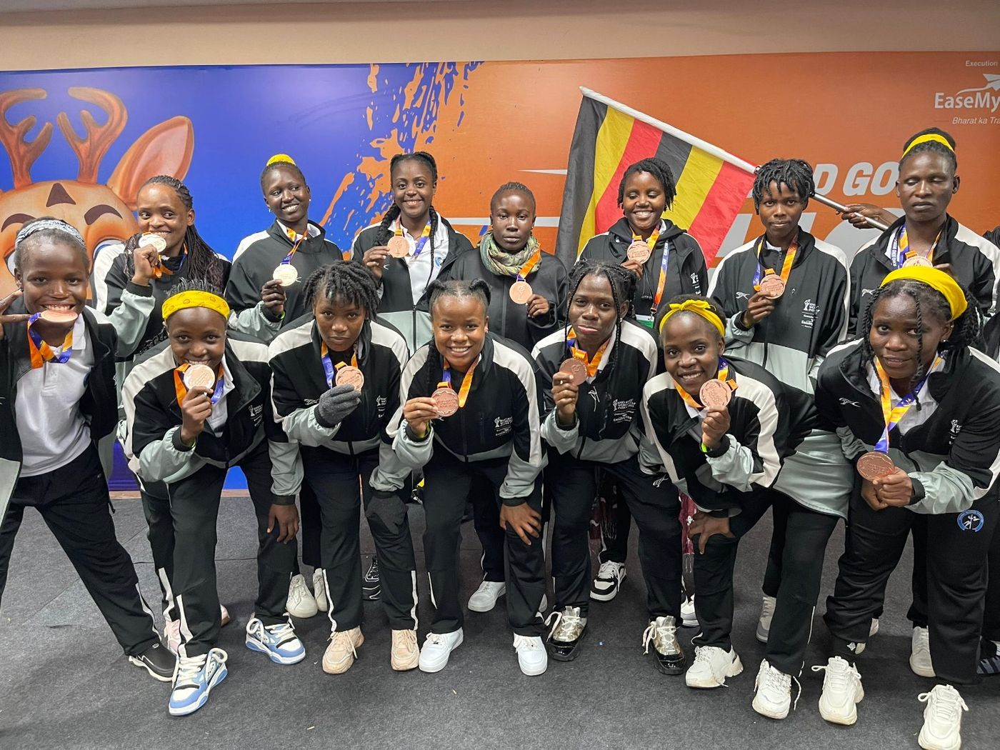 Uganda's female national team with their medals