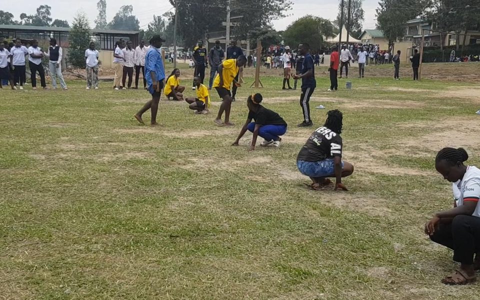 Players practise on the court at Kakyeka Stadium