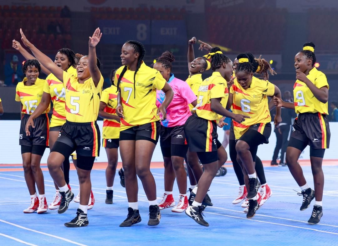 The ladies celebrate a win against England