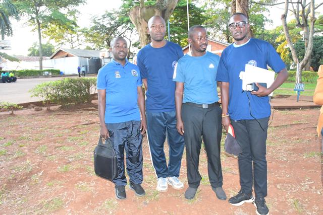 Three participants outside the venue