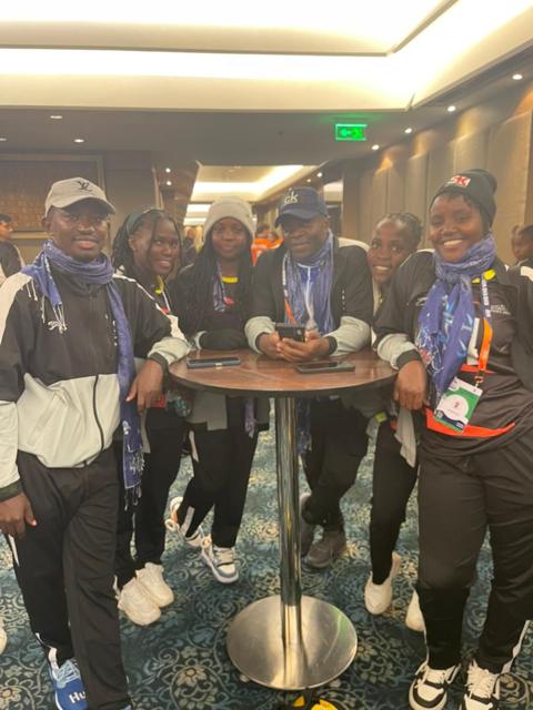 Members of the party indoors during the trip