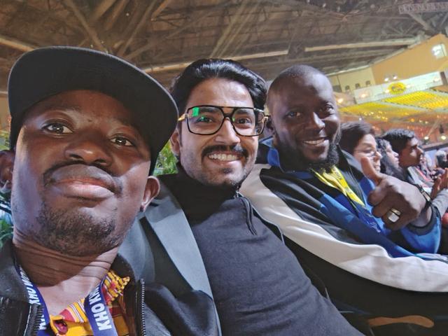 Members of the party among the spectators